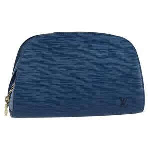 LOUIS VUITTON Epi Dauphine GM Pouch Blue M48435 LV Auth 144943